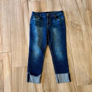 1822 Denim Taylor Jeans Womens Size 10 Dark Wash Skinny Cuffed Crop